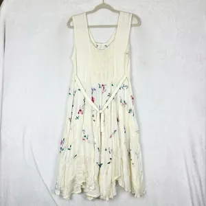 Advance Apparels Corset Floral Emboidered Fairy Midi Dress Free/L/XL Ethereal thumbnail 2