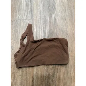 Lululemon Ribbed One Shoulder Yoga Bra Java Brown W2DIES Size 8 thumbnail 3
