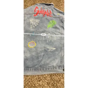 Brooklyn Cloth Savage Graphic Denim Jacket Light Wash Blue XL Streetwear Trucker thumbnail 6