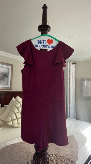 She + Sky Burgundy Suede Romper NWT thumbnail 3