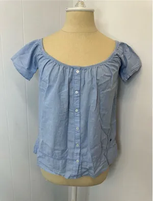 Superdry Light Blue Crochet Trim Shirt Detail 100% Cotton thumbnail 1