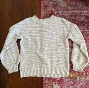 Francesca's Off White Chunky Knit Sweater thumbnail 3