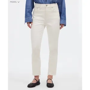 Madewell The Perfect Vintage Jean Womens 24 Tile White‎ Raw Hem High Rise Denim thumbnail 2