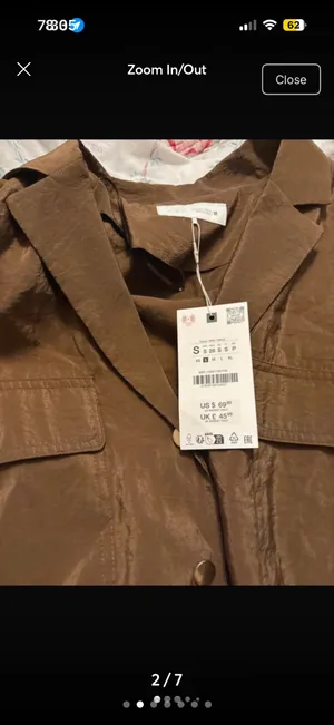 Zara Brand New Unique Brown Cropped Top/Utility Jacket Button-Snap Front & Pockets Size Small - UtilityChic Gorpcore Safaristyle Streetwear Day-to-Night Standout thumbnail 3