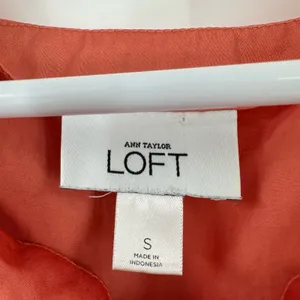 Loft Size Small Blouse‎ Orange Sleeveless Ruffle Front Preppy Workwear Casual thumbnail 3