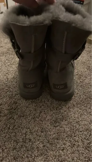 UGG Bailey Button Gray Suede Boots thumbnail 2