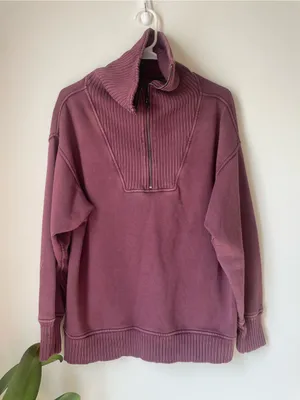 Aerie Maroon Half-Zip Pullover Sweater thumbnail 1