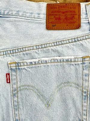 Levi’s Premium 501 Women’s W30 High Rise Cutoff Denim Shorts Distressed Blue thumbnail 5