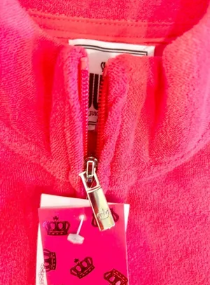 Juicy Couture Y2K French Terry Track mock neck Jacket with iconic Juicy Crown L thumbnail 4