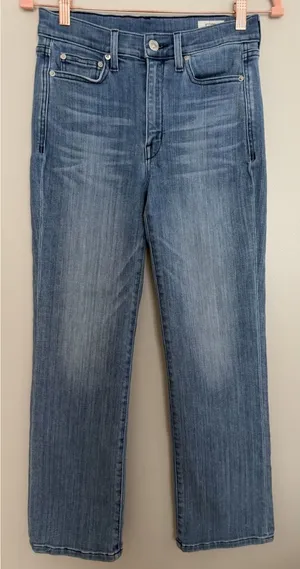 AYR The Pop Straight Jeans High Rise Medium Wash Stretch Denim Women's Size 27 thumbnail 1