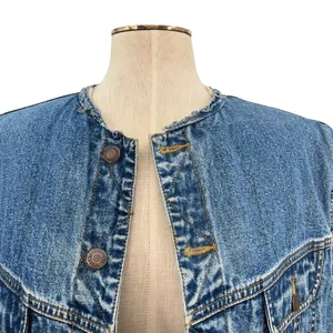 Gap Vintage Denim‎ Vest Sherpa Lined Sleeveless Oversized Size Large thumbnail 2