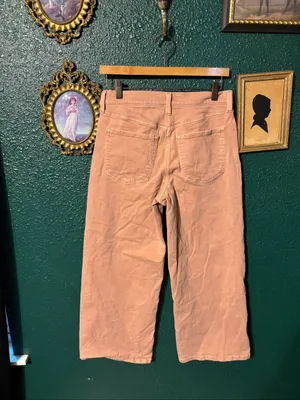 Banana Republic Wide Leg High Rise Crop Pants Dusty Pink Sz 27/4 thumbnail 2