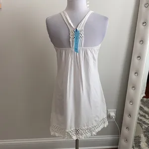 Solitaire Swim White Crochet Trim Cover Up Dress thumbnail 2