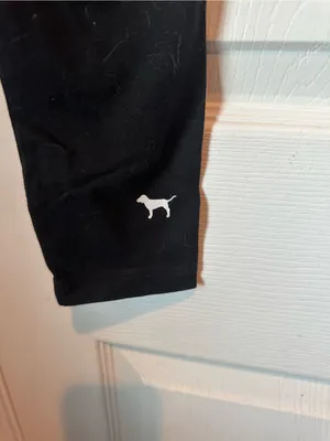 PINK Victoria's Secret Y2K Fold-Over Waist Black Leggings thumbnail 4