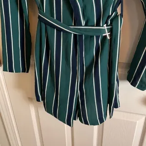 Rules of Etiquette Green & Navy Striped Blazer Romper Size Small NWT thumbnail 6