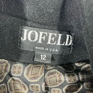 VTG‎ JOFELD BY FORSTMANN WOOL BLEND WOMEN LONG COAT 80-90s CLASSIC SZ 12 BLACK thumbnail 5