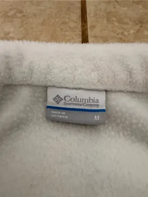 Columbia White Full-Zip Fleece Jacket thumbnail 4