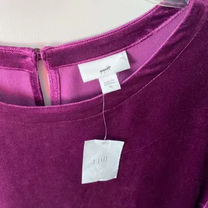 NWT J.Jill Velvet Shift Dress XL Jewel Purple Elbow Puff Sleeve Cocktail Holiday thumbnail 7