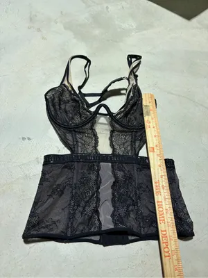 Victoria’s Secret lace corset bustier set panties lace small thumbnail 4