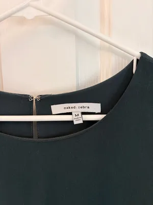 Naked Zebra Classic Dark Green Short-Sleeve Shift Dress thumbnail 2