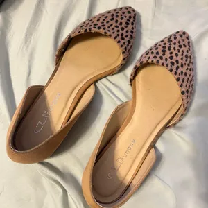 Francesca's Collections Tan and Black Flats thumbnail 1