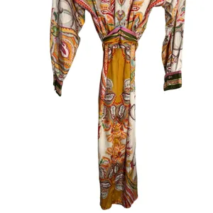 Antonio Melani Roxanne Baroque Paisley Belted Long Sleeve Midi Shirt Dress 2 thumbnail 11