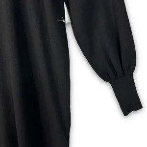 NEW WAYF Turtleneck Knit Sweater Dress Mini Length Balloon Sleeve Black Medium thumbnail 4