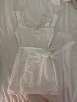 Altar'd State white wrap mini dress thumbnail 1