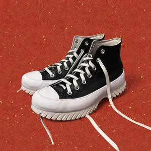 Black leather platform high top Converse thumbnail 2