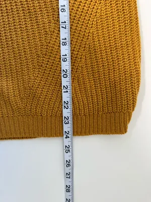Maurices Highland Henley Sweater Solid Mustard Yellow V-neck Knit thumbnail 7