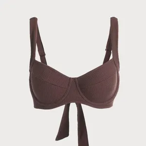 Berlook Solid Backless Underwire Bikini TOP ONLY 14 Brown Size M thumbnail 5
