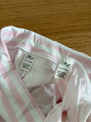 Frankie's Bikinis Striped Pink & White Women's Sleep Tank and Short Set thumbnail 3