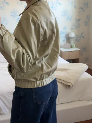 Oak + Fort Faux Leather Jacket Green thumbnail 3