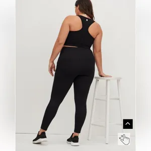 Torrid Black Performance Core Full Length Legging With Patch Pockets 4X thumbnail 3