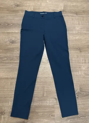 BetaBrand Women's Size L Long Classic Straight Leg Dress Yoga Pants‎ Blue thumbnail 1