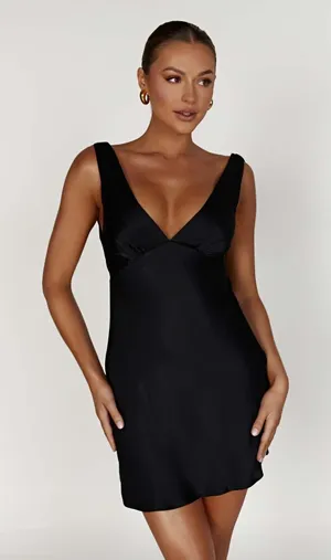 Nadia Satin Mini Dress Cowl Back Meshki thumbnail 1