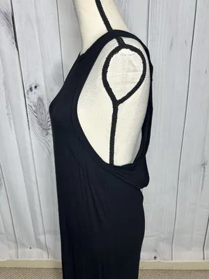 PPLA Womens Black Plunging Open Back Knit Tank Dress Sleeveless Size M thumbnail 5