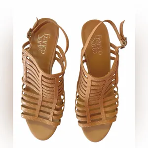 Franco Sarto Brown Strappy Wedge Sandals Size 8 thumbnail 5