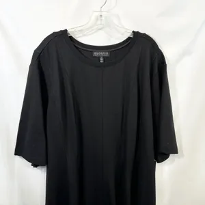 Eloquii Plus Sz 24 Maxi‎ Dress Heavy Black Short Sleeve Princess Seam Formal 197 thumbnail 3