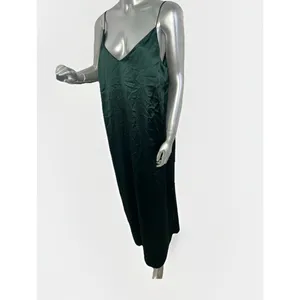 NWT Marine Layer Gabrielle Slip Dress Green Gables XL Maxi Satin Emerald thumbnail 5