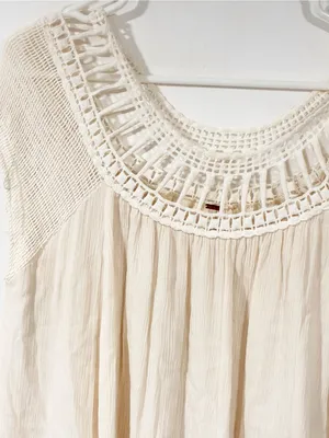 Free People Boho Sundancer Crochet Dress Cream Size Medium thumbnail 2