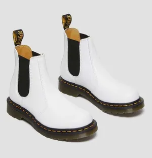 Dr. Martens 2976 Chelsea White Smooth Leather‎ Pull-On Ankle Boots size 7 thumbnail 1
