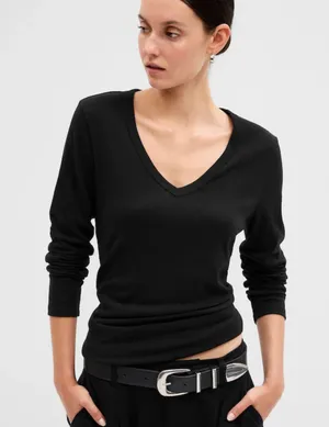 Gap Black  V Neck Long Sleeve thumbnail 1