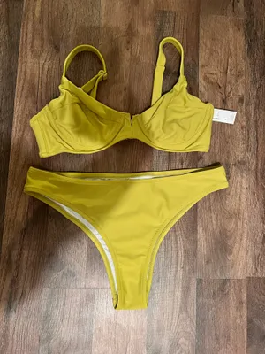 Lime/Yellow Bikini Set Yellow Size XL thumbnail 1