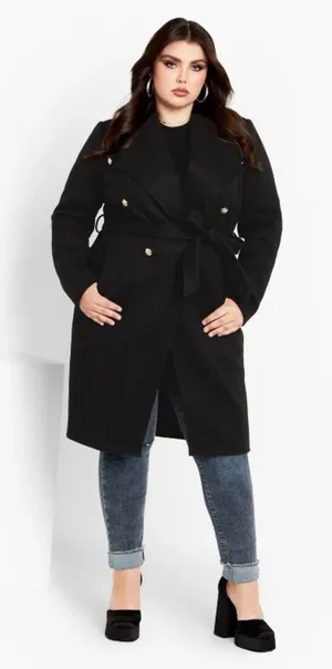 City Chic Sassy Military Coat Size Large Chic Casual Minimalist thumbnail 1