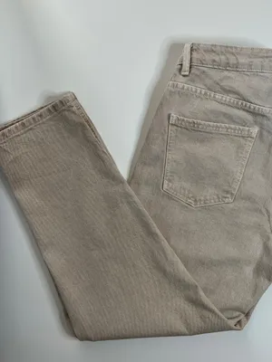 ZARA Z1975 Beige High Rise Mom Fit Ankle Straight Leg Jeans Size 6 thumbnail 8