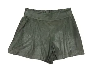 1.STATE Women's‎ High Waist Shorts Vegan Faux Suede Pleated Olive Earth Sz S thumbnail 1