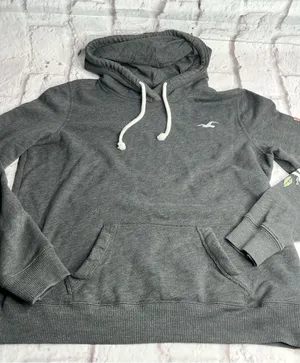 Hollister pullover hoodie sweatshirt gray size large thumbnail 1