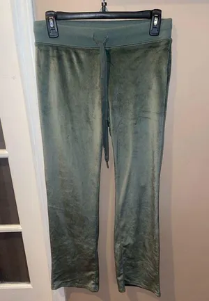 Aerie velour Green Lounge Pants bootcut pants woman’s size small thumbnail 1