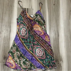 Zara Satin Paisley Printed Mini Dress Women’s Small thumbnail 2